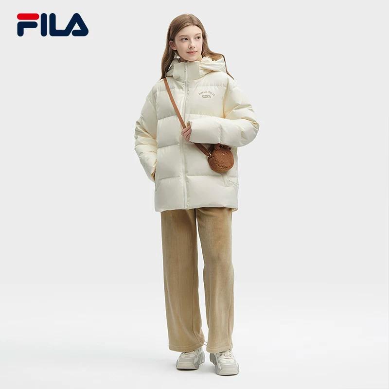 Fila Buchstaben Reißverschluss Kapuzenjacke Unisex Jacken Schilf-Weiß F11U349901FIV