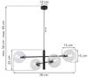 Vicenza Hanging Lamp Black-Chrome 4-Flat Clear Lamp E14