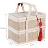Double-Layer Egg Storage Basket Natural Moon Cake Basket Bamboo Basket  Home Decor