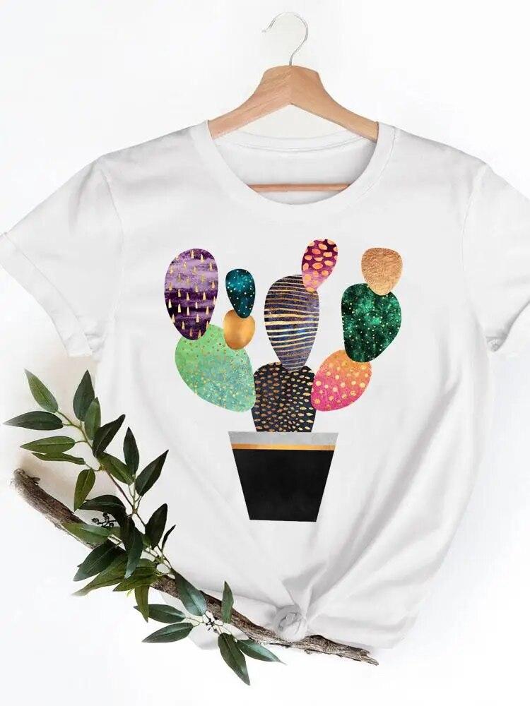 Short Sleeve Ladies Print T-shirts Geometric Spring  Clothing Women T Clothes Summer Casual Fashion Female Graphic Tee