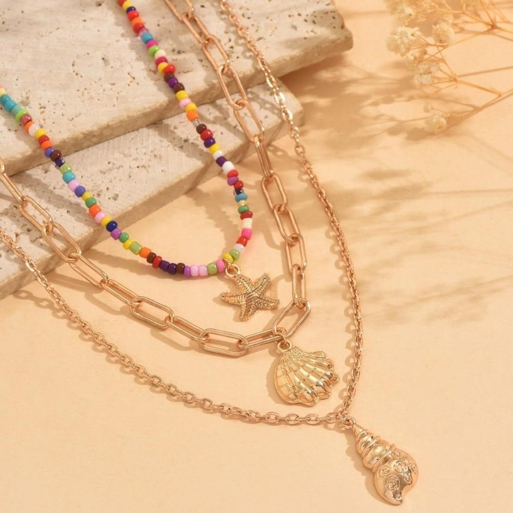 Colliers Bohèmes Coquillages Pendentifs Colorés Pompons Choker Nouveaux Colliers Perles Faits Main Festival