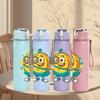 1PC Minion Cute Cartoon 750ml Color Plastic Sports Water Bottle Leakproof Flip Straw Lid Suitable for Sports Office Home Use
