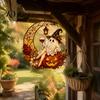 Acessórios Divertidos para Pátio 2D Lua Fantasma Abóbora Vitral Acrílico, Ornamento Pendurado para Janela de Halloween Exterior de Fazenda, Outono Ação de Graças