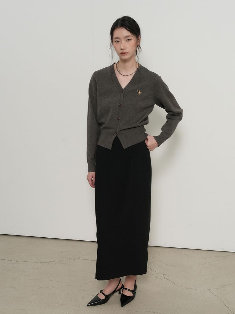 GENERALIDEA Minimal H-Line Long Skirt [Black] / Wbe1L13505