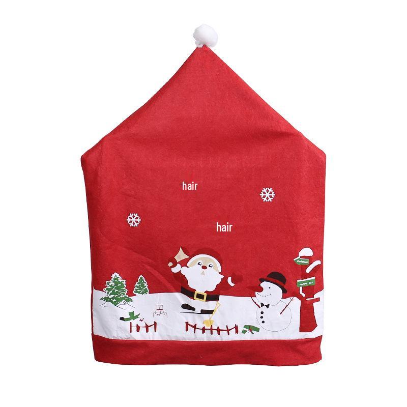 Santa Claus Chair Cover - Festive Non-Woven Table and Chair Decor for Home and Kitchen Christmas Display