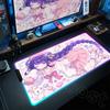 RGB LED Genshin Impact Playmat Custom Gaming Mouse Pad Raiden Shogun Desk Mat Kawaii Anime Carpet Game Mausepad Mouse Mats Xxl