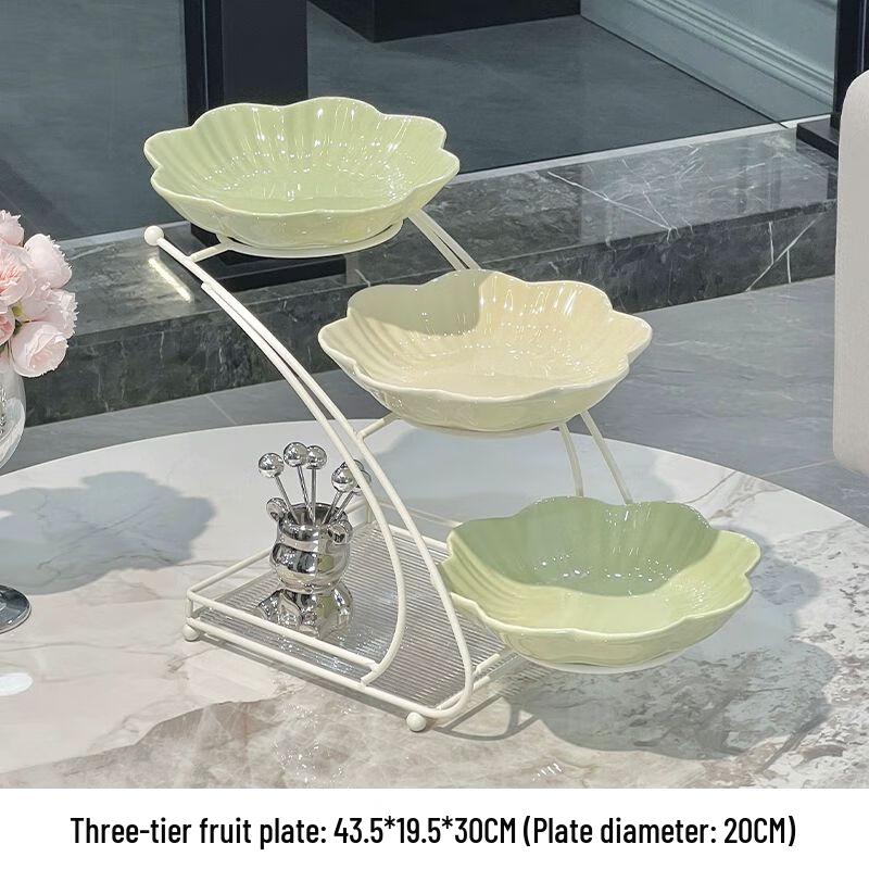Xuan Kun Pai Light Luxury Multi-tier Ceramic Fruit Plate