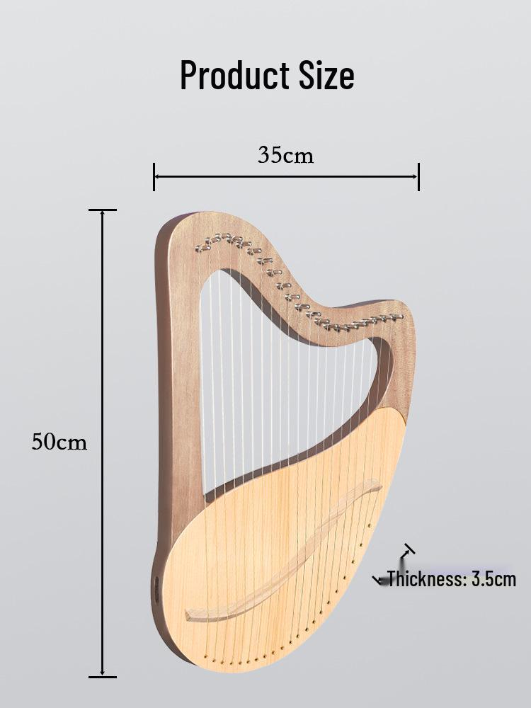 Arpa Lira a 21 Corde in Mogano: Strumento Portatile in Legno per Principianti, Arpa Chitarra Artigianale in Abete