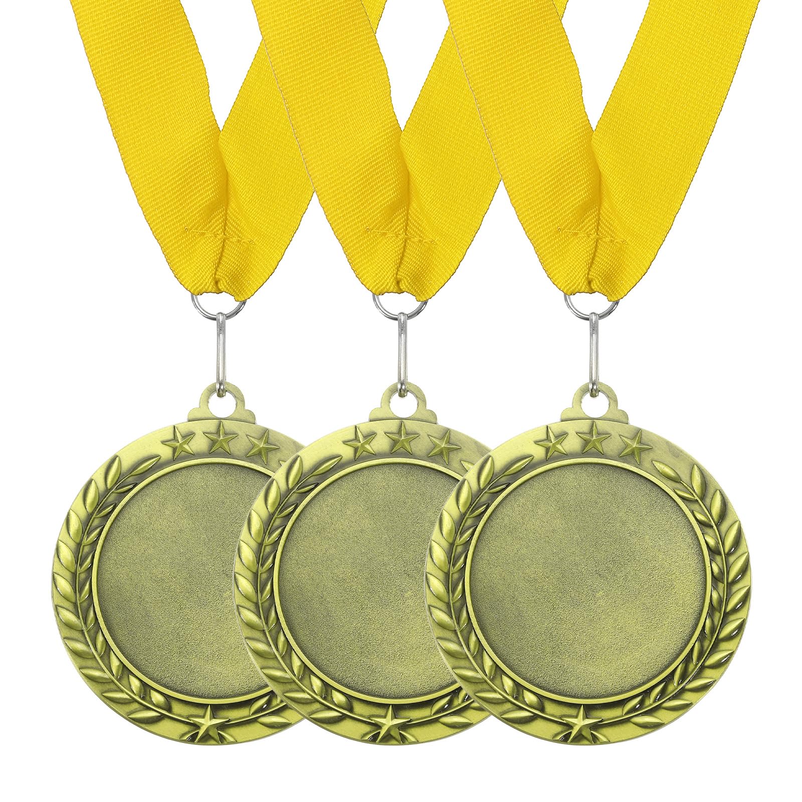 

PATIKIL 3 Pieces Medal Diameter 7cm Award Medal Yellow with золотой