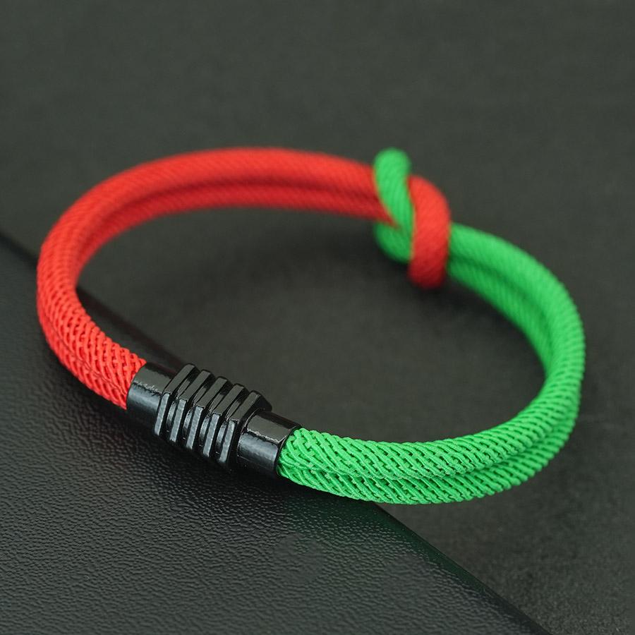 

Noter Stylish Christmas String Bracelet Men Women Grade A 4mm Cord Red Green Bicolor Charm Braslet Versatile Accessories Joias