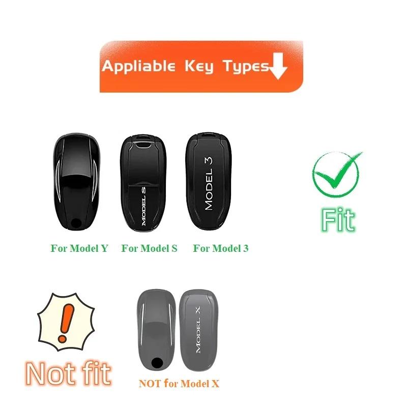 Samolepka na auto Tesla Obal na klíčenku z TPU s poutkem na klíče pro Tesla Model S Model 3 Model Y Ochrana dálkového chytrého klíče