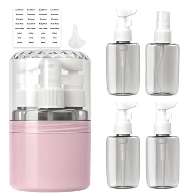 Travel Small Bottle Set Press Bottles 1 Spray Suitable for and Body Wash Ideal Storage Item for Business Trips and Travel [RRJIA-Fa] 4-in-1 (3 +