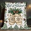 Cozy Gingerbread Coffee Flannel Blanket, Featuring A Sweet Candy Design Couch Bed, or In The Office Throughout The Year Blanket