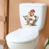 Cartoon Funny Reading Rooster Toilet Seat Sticker Bathroom Decor Humorous Removable Waterproof Decal
