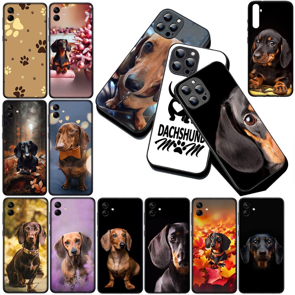Cover for Samsung Galaxy S24 S25 S23 FE Ultra Plus S7 Edge S25+ S23+ A56 5G Casing Silicone Phone Case Wallpaper Dachshund Dog