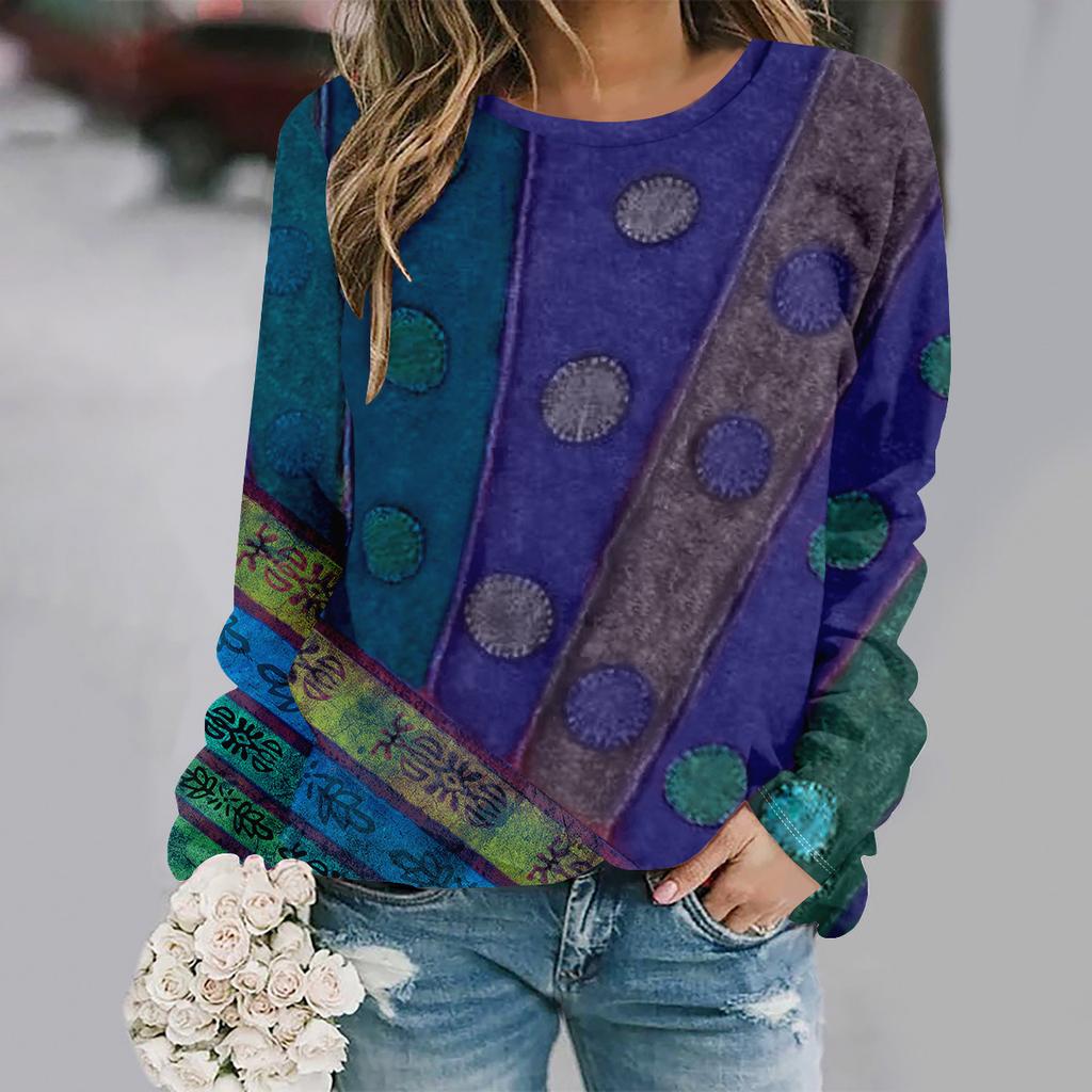 Herbst und Winter neue Mode Rundhals Langarm bedruckt elegant lässig locker Hoodie