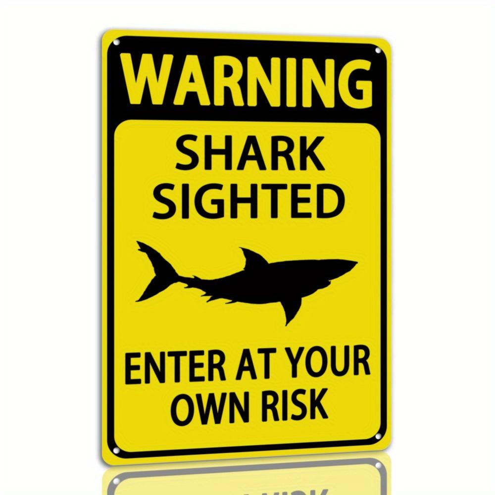 

Vintage Warning Shark Sighting Metal Sign Humorous Wall Decor for Patio Backyard Pool Iron Material Easy to Hang N 20x30cm（7.8x11.8inch）