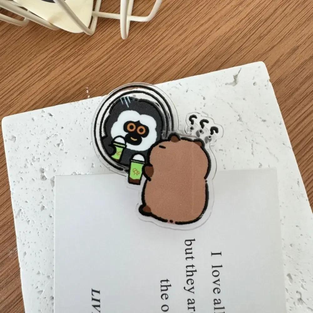 1pc Cartoon Acrylic Clip Girl Small Clips Decoration Photo Student Stationery Paper Folder Clip Snacks Sealing Clip