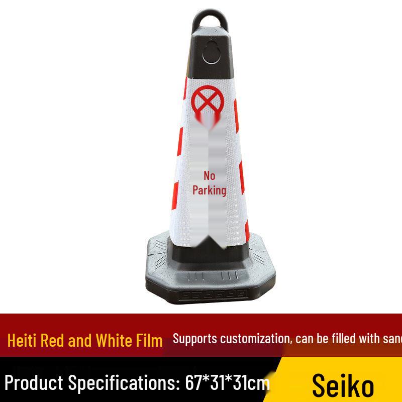 Reflective Plastic Traffic Cone - No Parking Warning Barrier Roadblock