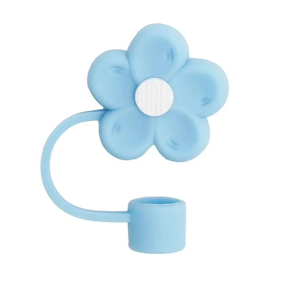 Cute Flowers Straw Covers Cap Splash Proof Reusable Dust-Proof Straw Caps Airtight Dust Proof Plugs Protector for Stanleys