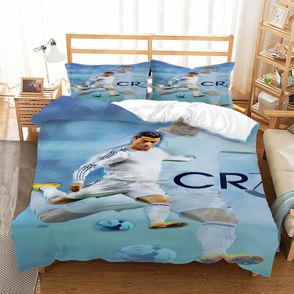 Housse de couette Passionné de football Literie Décoration de chambre Cadeau pour enfant adulte Lit simple Double Grande Taille Housse de couette à fermeture éclair 100x150cm