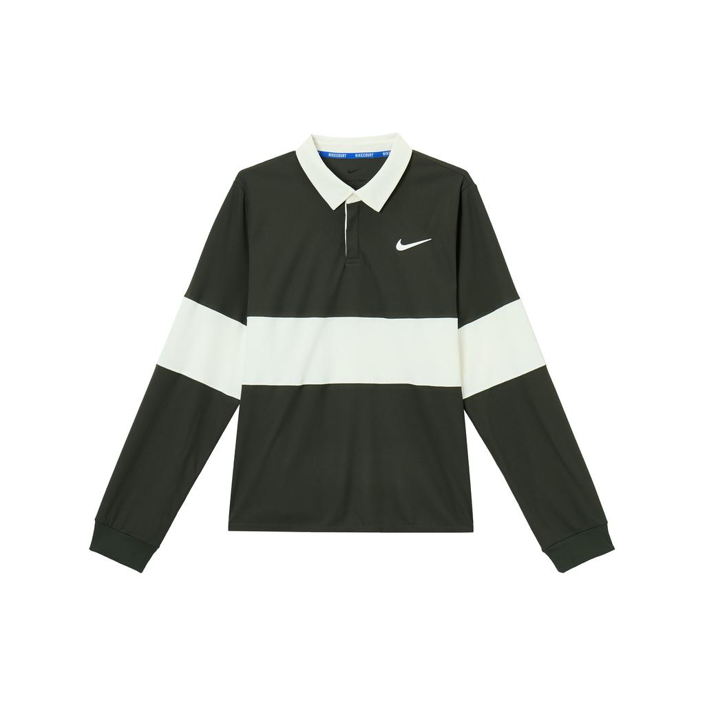 Nike Dri-FIT ADVCourt Slam SS25 Polo Sportiva a Maniche Lunghe ad Asciugatura Rapida Maglietta da Tennis da Uomo Top Redwood Avorio Chiaro Bianco IB8142-355
