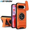 KEYSION Magnetic Phone Case for Google Pixel 9 10 Pro XL 10 9 Pro Slide Camera Protection Upright Stand 360°Ring Shockproof Cover