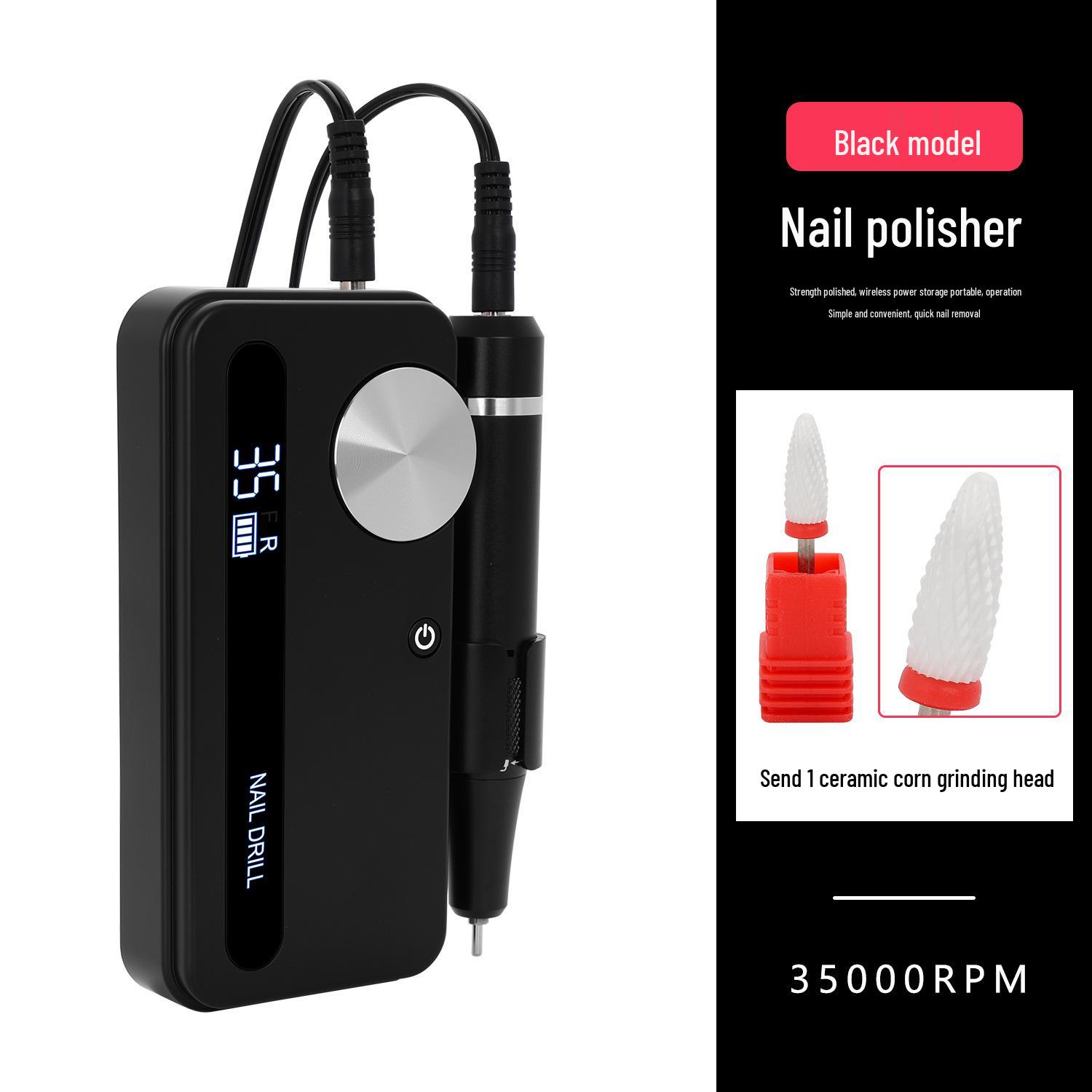 

Перезаряжаемая портативная пилка для ногтей и профессиональный полировщик для маникюра чёрный