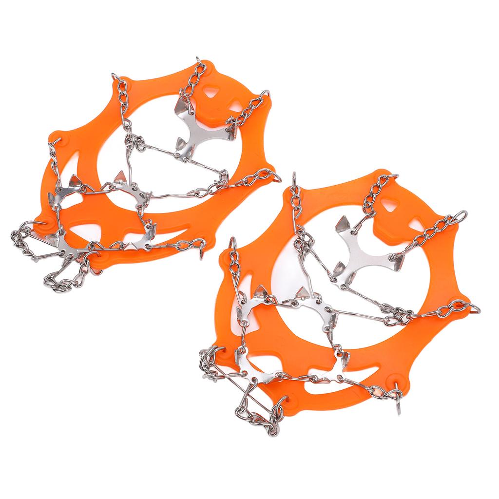 2pcs set 12 Tooth Mountaineering Crampons Wearproof Anti Skid Snow Shoes AccessoryL Size