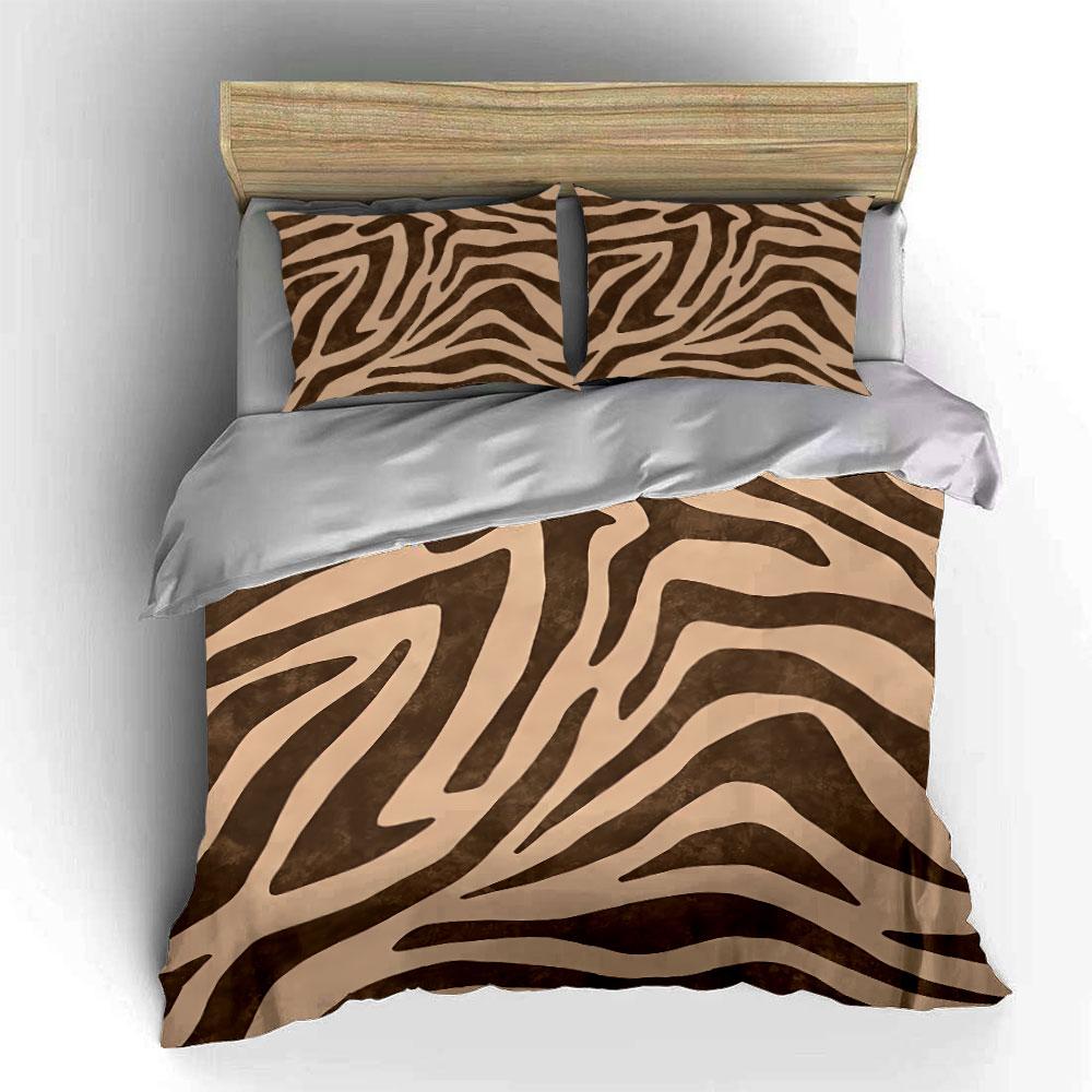 Zebra Print Three-Piece Set Bedding Duvet Cover Set Duvet Cover Pillowcases (1*Duvet Cover 2*Pillowcases, Without Duvet Insert)