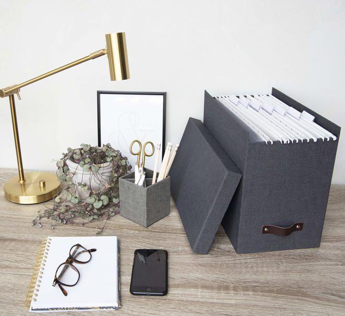 Housse de rangement - bigso ab - 9441c6843 - 8 dossiers suspendus - couvercle amovible - design scandinave