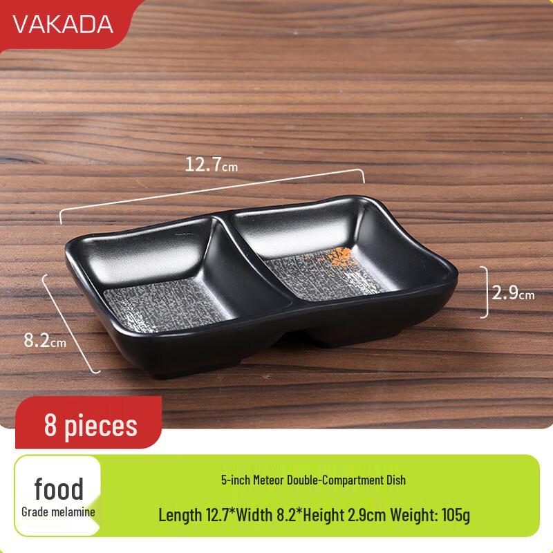 VAKADA Melamine 8-Piece Commercial Dipping Dishes & Bowls Set