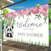 1Pcs Panda Bamboo Pink Roses Decoration Background Backdrop Decorations For Photo Studio Photo Booth Party