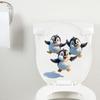 Cute Cartoon Penguin Toilet Lid Stickers Waterproof Self Adhesive For Home Bathroom Decor Diy