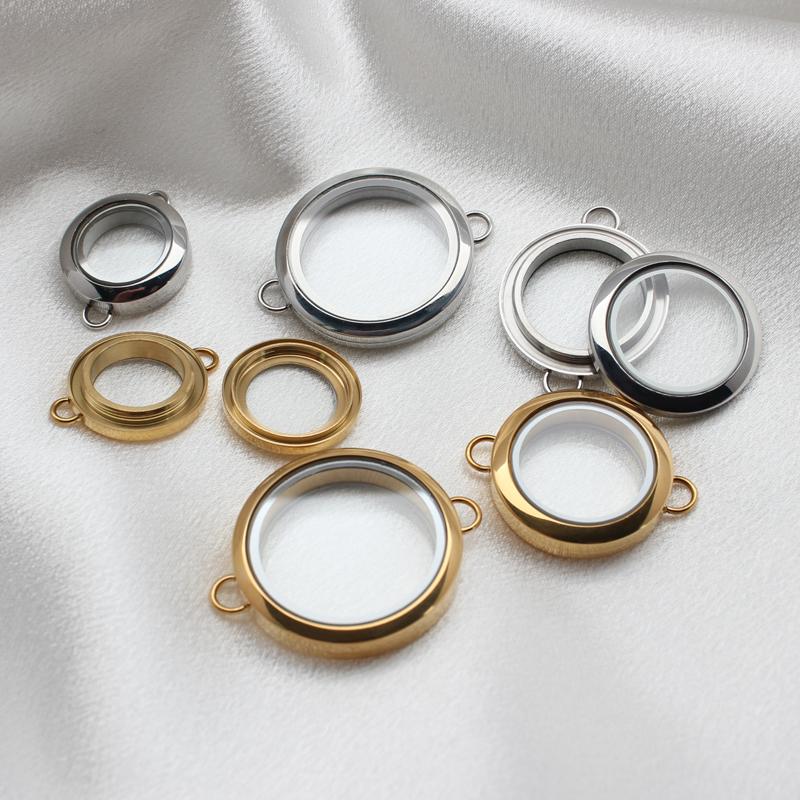 10pcs Gold/Sliver Color Floating Charms Living Memory Locket Medallion Stainless Steel Jewelry Women Bracelet Making Accessories