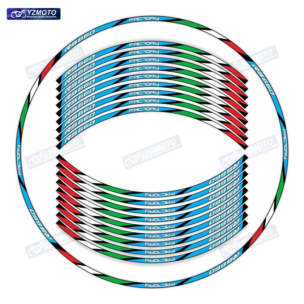 For RS660 RS 660 Motorcycle 17 Inch Racing Racing Wheel Stickers Car Reflective Rim Motorbike Bicycle Hub Tape Decal Sticker