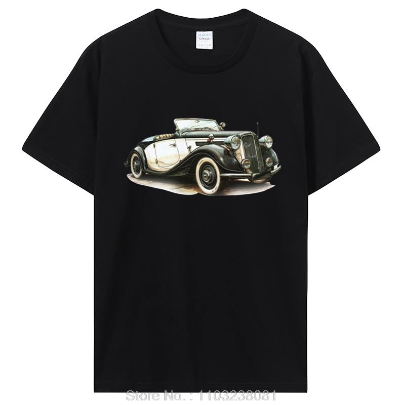 Classic Car Tops T Shirt Classic Car Pattern TShirt For Unisex Creative Graphic Clothing Oneck Custom Printed Cotton Tshirt