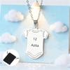 Customized Name, Jersey Number T-shirt Necklace Stainless Steel Hip-hop Sports Football T-shirt Necklace Fashionable Jewelry