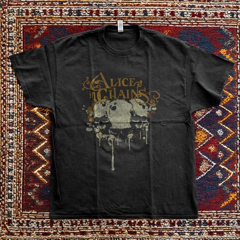 

Alice In Chains Skulls Grunge Rock Band TShirt Black Cotton Tshirt Size S5XL Unisex T-Shirt S
