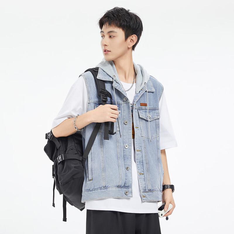 Paul Frank Men s Detachable Hooded Denim Vest XL