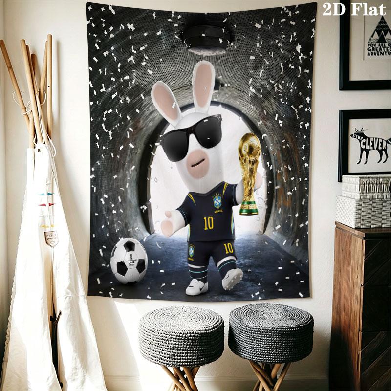 Rabbids Invasion Madness Wall Hanging Printed Fabric Blanket Decorative Tapestries for Bedroom Living Room Home Decor