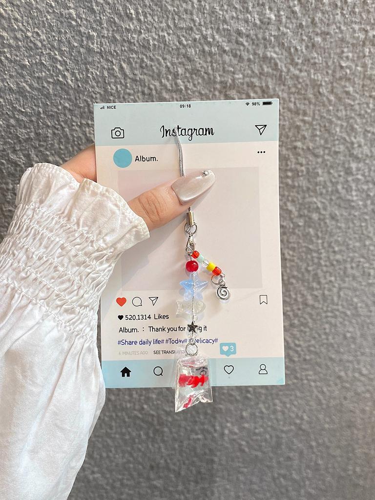 Capa de Celular Fofa Coreana Peixe Carpa Vermelha Oceano Azul para IPhone 14 15 16 17 Pro Max 13 15pro Capa Macia à Prova de Choque para Capa de Iphone 16