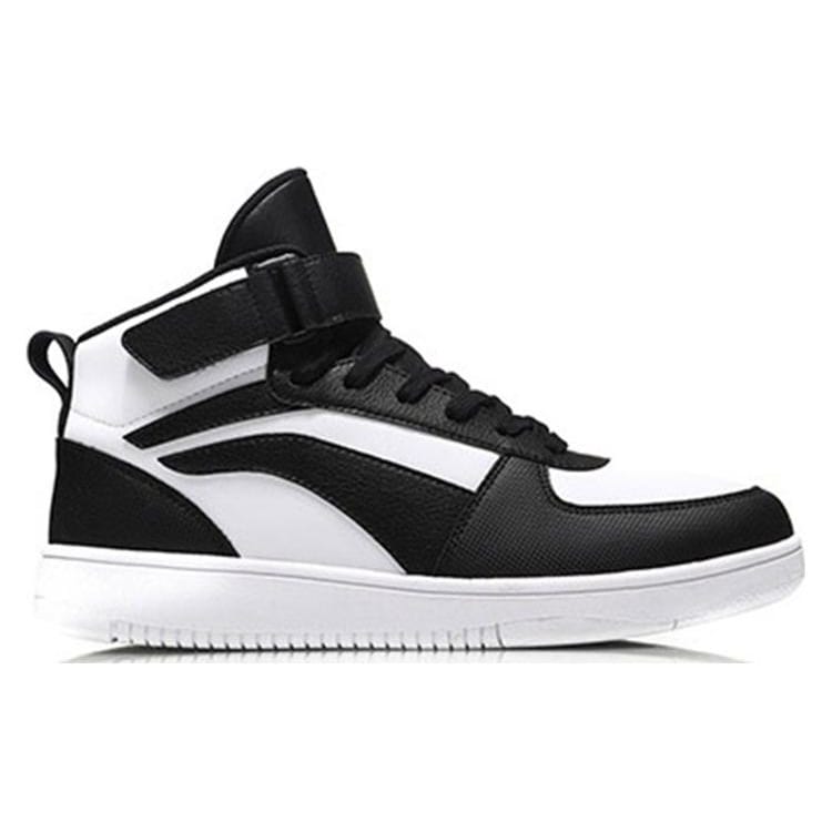 Li Ning Knight Mid Top Skateboard Shoes Men's Black White AGCM163-6