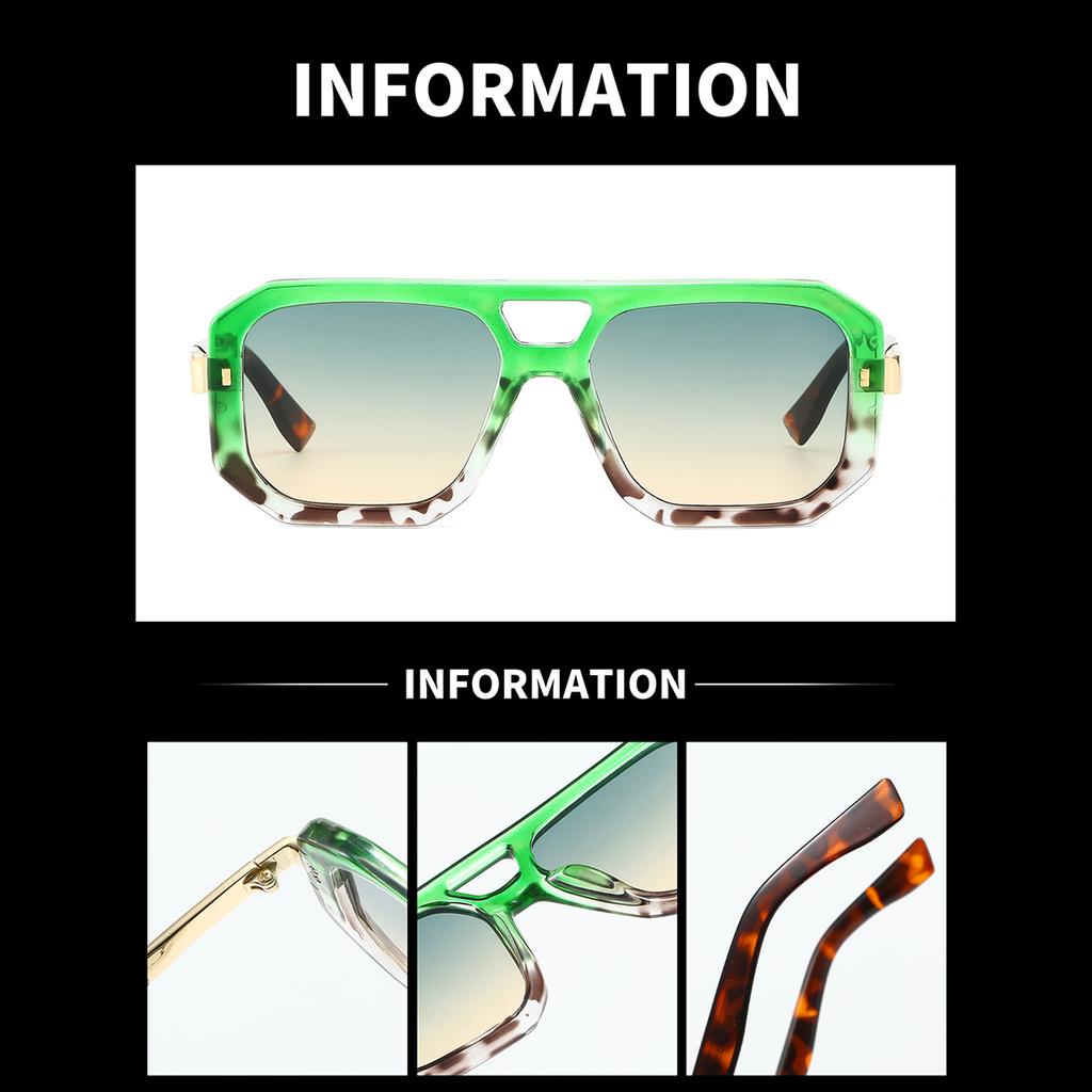 Sunglasses Men Art Geometry Double Frame Eyeglasses Double Beam Eyeglasses Square Shape Frame Modern Minimalist Commuting Items