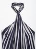 TAOP&ZA Spring/Summer Women's Halter Top & Striped Loose Long Pants Set