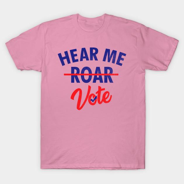 Женская футболка Hear Me Roar Hear Me Vote Феминистская Права Женщин Футболка с Принтом Харадзюку Каваий Футболка Летняя с Коротким Рукавом Женская Футболка Топ S розовый