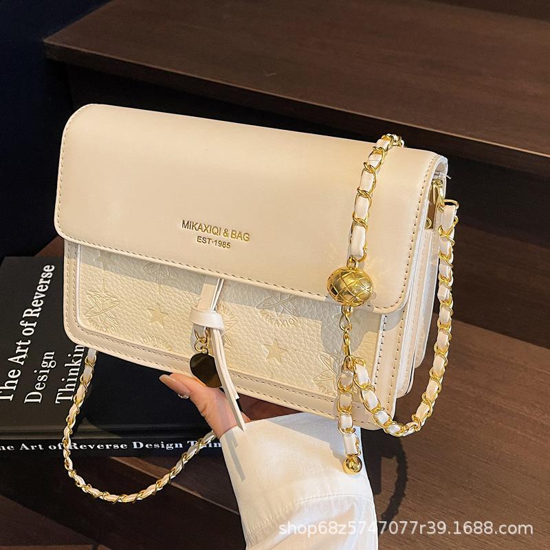 Fashion Simple Small Square Bag Small Bag Women's 2025 New Trendy Niche Design Chain Crossbody Bag Commuter Shoulder Bag