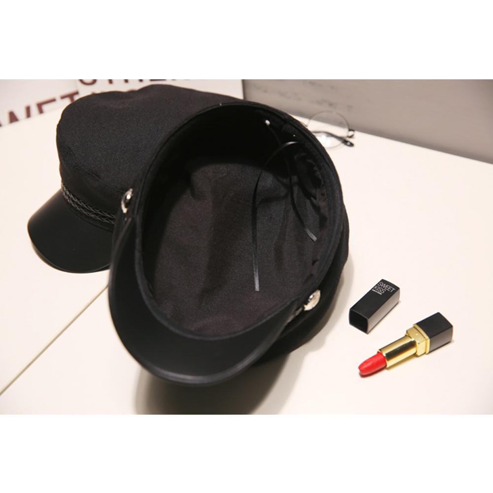 Women Men Octagonal Button Thin Flat Casual Outdoor School Beret Artist Cap Hat Unisex