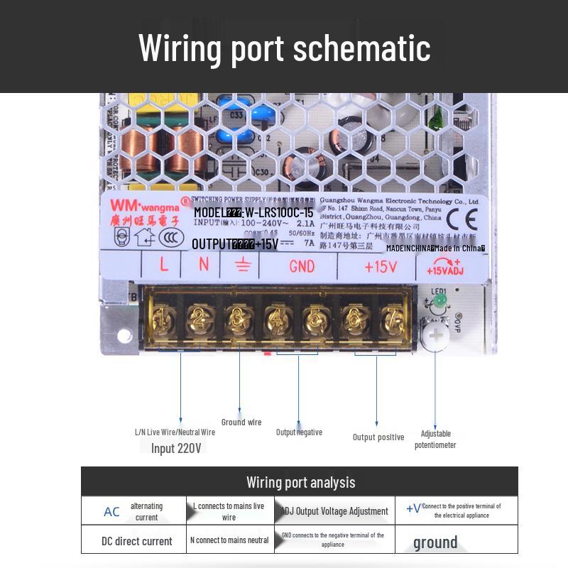 Wangma LRS 15V Constant Voltage LED Light Strip Power Supply