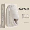 Men's and Women's Winter Waterproof Cotton Slippers - Silent, Plush, Warm, Thick Sole, Closed Heel, Deodorant Down Cloth